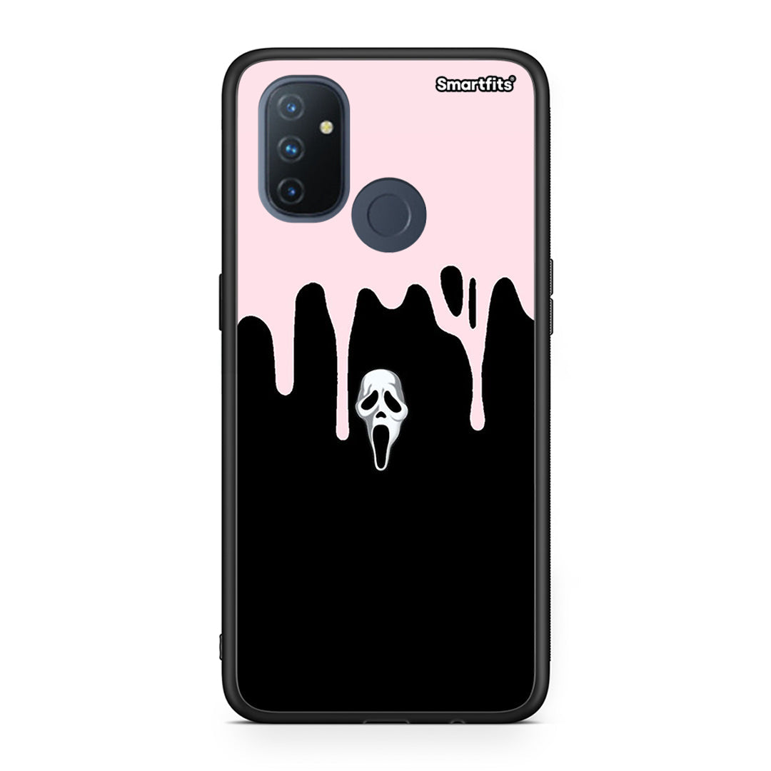 OnePlus Nord N100 Melting Halloween Mask Θήκη από τη Smartfits με σχέδιο στο πίσω μέρος και μαύρο περίβλημα | Smartphone case with colorful back and black bezels by Smartfits