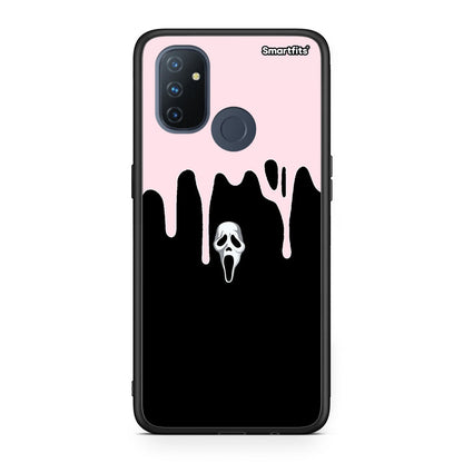 OnePlus Nord N100 Melting Halloween Mask Θήκη από τη Smartfits με σχέδιο στο πίσω μέρος και μαύρο περίβλημα | Smartphone case with colorful back and black bezels by Smartfits