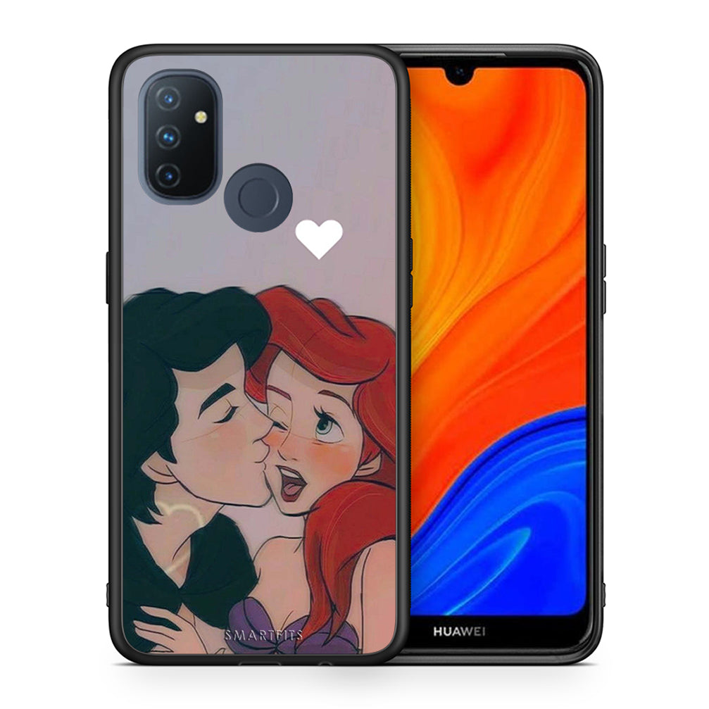 Θήκη Αγίου Βαλεντίνου OnePlus Nord N100 Mermaid Love από τη Smartfits με σχέδιο στο πίσω μέρος και μαύρο περίβλημα | OnePlus Nord N100 Mermaid Love case with colorful back and black bezels
