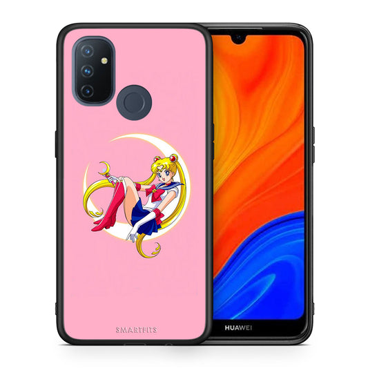 Θήκη OnePlus Nord N100 Moon Girl από τη Smartfits με σχέδιο στο πίσω μέρος και μαύρο περίβλημα | OnePlus Nord N100 Moon Girl case with colorful back and black bezels