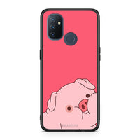 Thumbnail for OnePlus Nord N100 Pig Love 1 Θήκη Αγίου Βαλεντίνου από τη Smartfits με σχέδιο στο πίσω μέρος και μαύρο περίβλημα | Smartphone case with colorful back and black bezels by Smartfits