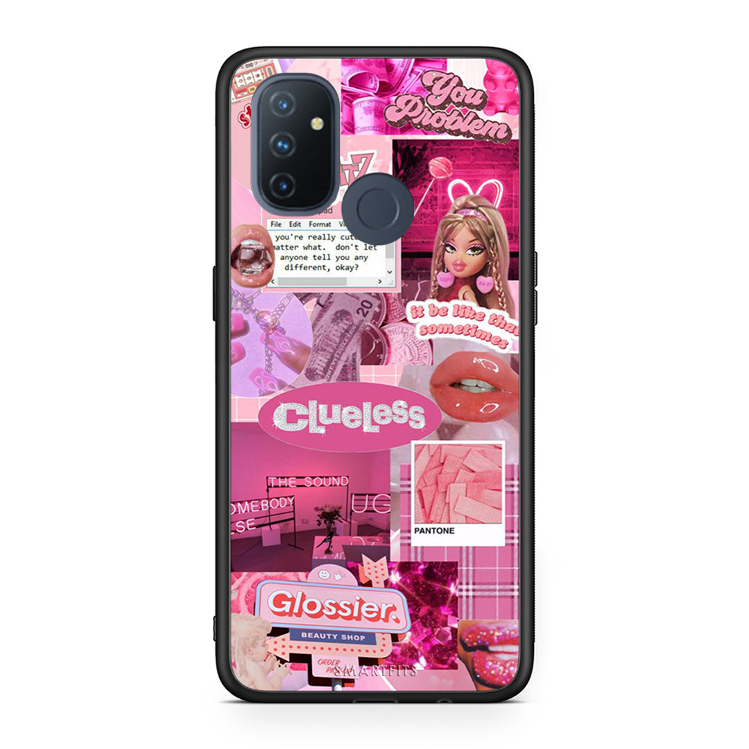 OnePlus Nord N100 Pink Love Θήκη Αγίου Βαλεντίνου από τη Smartfits με σχέδιο στο πίσω μέρος και μαύρο περίβλημα | Smartphone case with colorful back and black bezels by Smartfits