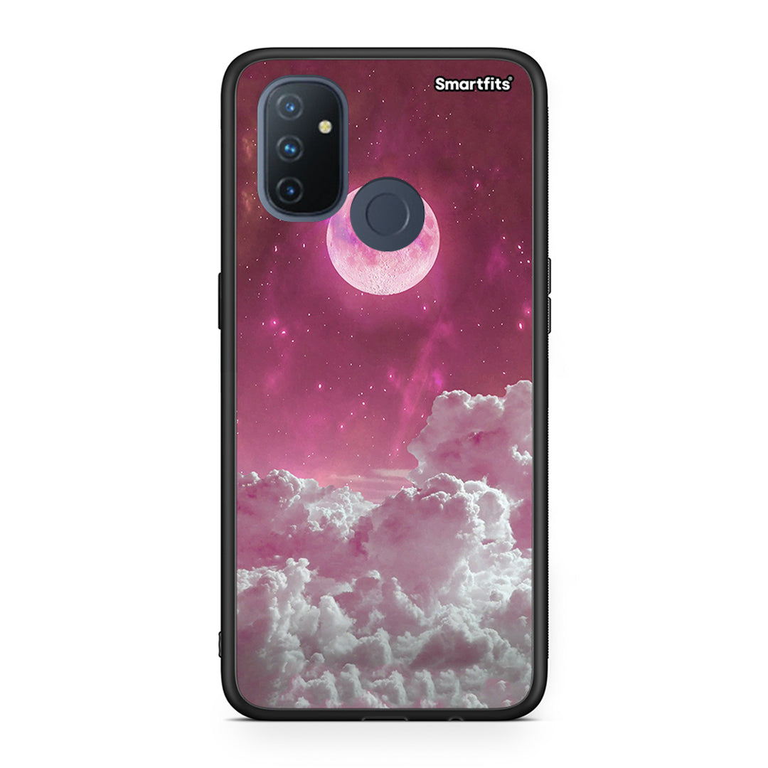 OnePlus Nord N100 Pink Moon Θήκη από τη Smartfits με σχέδιο στο πίσω μέρος και μαύρο περίβλημα | Smartphone case with colorful back and black bezels by Smartfits