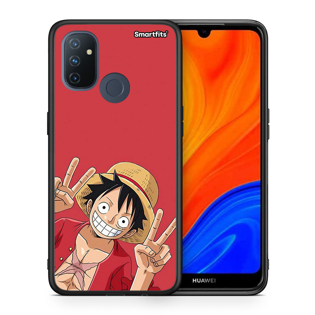 Θήκη OnePlus Nord N100 Pirate Luffy από τη Smartfits με σχέδιο στο πίσω μέρος και μαύρο περίβλημα | OnePlus Nord N100 Pirate Luffy case with colorful back and black bezels