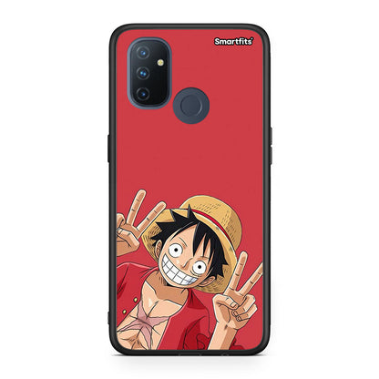 OnePlus Nord N100 Pirate Luffy Θήκη από τη Smartfits με σχέδιο στο πίσω μέρος και μαύρο περίβλημα | Smartphone case with colorful back and black bezels by Smartfits