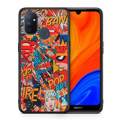 Θήκη OnePlus Nord N100 PopArt OMG από τη Smartfits με σχέδιο στο πίσω μέρος και μαύρο περίβλημα | OnePlus Nord N100 PopArt OMG case with colorful back and black bezels