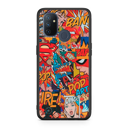 OnePlus Nord N100 PopArt OMG θήκη από τη Smartfits με σχέδιο στο πίσω μέρος και μαύρο περίβλημα | Smartphone case with colorful back and black bezels by Smartfits