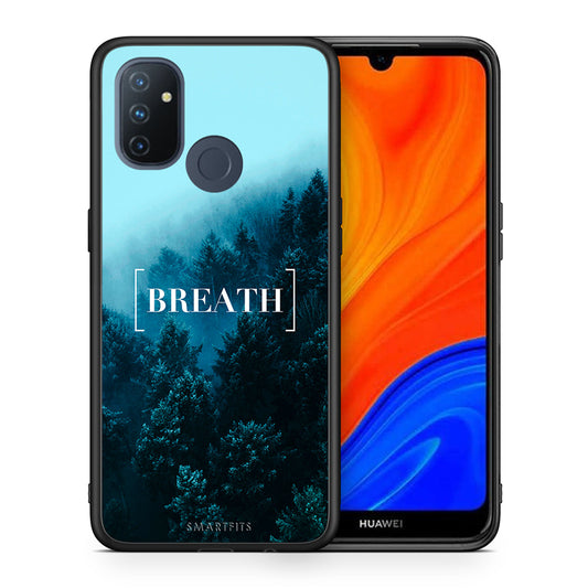 Θήκη OnePlus Nord N100 Breath Quote από τη Smartfits με σχέδιο στο πίσω μέρος και μαύρο περίβλημα | OnePlus Nord N100 Breath Quote case with colorful back and black bezels