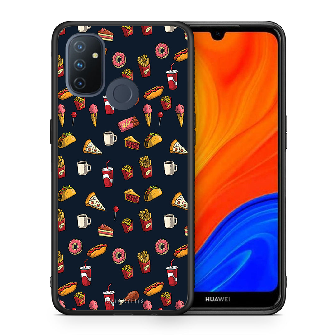 Θήκη OnePlus Nord N100 Hungry Random από τη Smartfits με σχέδιο στο πίσω μέρος και μαύρο περίβλημα | OnePlus Nord N100 Hungry Random case with colorful back and black bezels