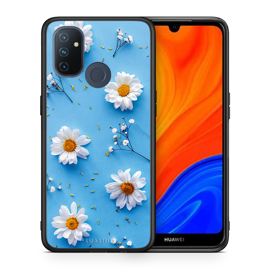 Θήκη OnePlus Nord N100 Real Daisies από τη Smartfits με σχέδιο στο πίσω μέρος και μαύρο περίβλημα | OnePlus Nord N100 Real Daisies case with colorful back and black bezels