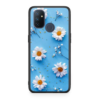 OnePlus Nord N100 Real Daisies θήκη από τη Smartfits με σχέδιο στο πίσω μέρος και μαύρο περίβλημα | Smartphone case with colorful back and black bezels by Smartfits