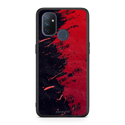 OnePlus Nord N100 Red Paint Θήκη Αγίου Βαλεντίνου από τη Smartfits με σχέδιο στο πίσω μέρος και μαύρο περίβλημα | Smartphone case with colorful back and black bezels by Smartfits