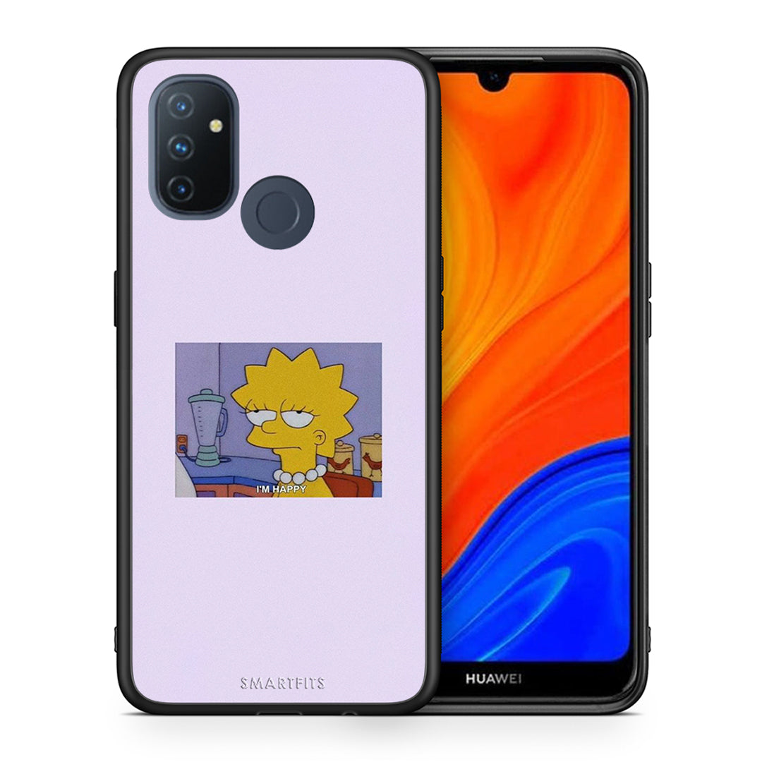 Θήκη OnePlus Nord N100 So Happy από τη Smartfits με σχέδιο στο πίσω μέρος και μαύρο περίβλημα | OnePlus Nord N100 So Happy case with colorful back and black bezels