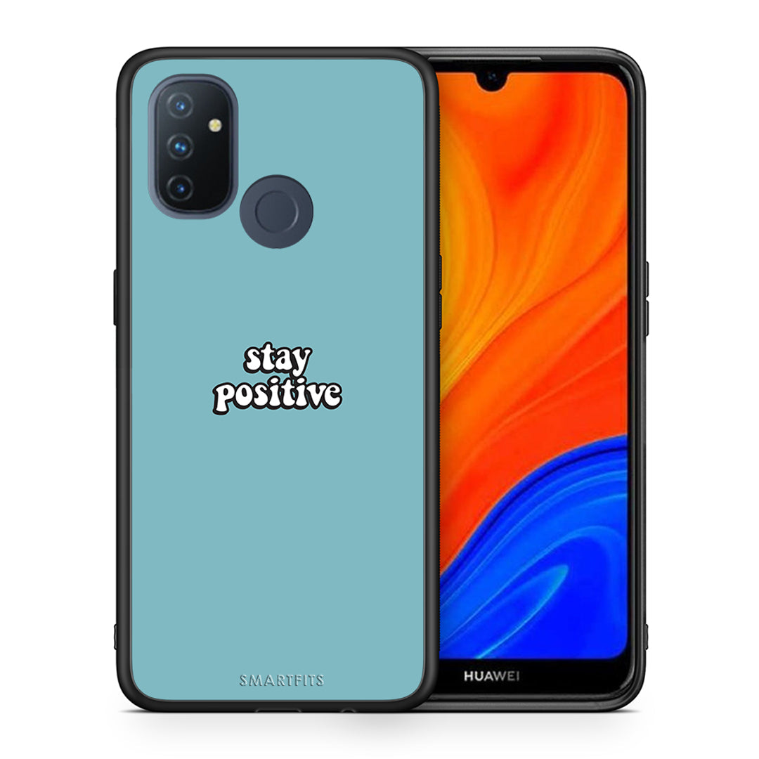 Θήκη OnePlus Nord N100 Positive Text από τη Smartfits με σχέδιο στο πίσω μέρος και μαύρο περίβλημα | OnePlus Nord N100 Positive Text case with colorful back and black bezels