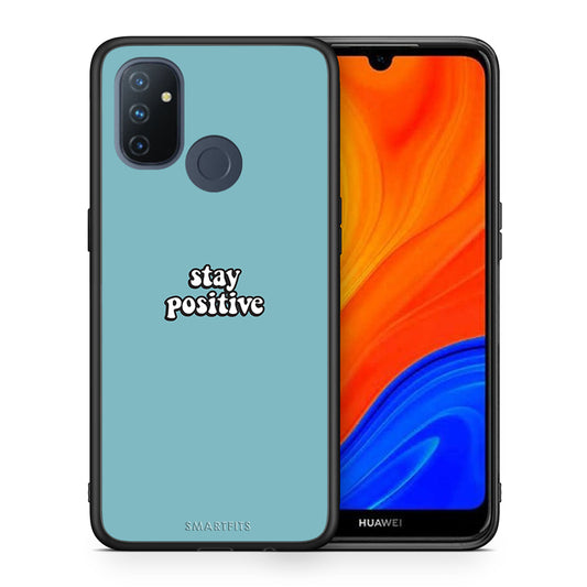 Θήκη OnePlus Nord N100 Positive Text από τη Smartfits με σχέδιο στο πίσω μέρος και μαύρο περίβλημα | OnePlus Nord N100 Positive Text case with colorful back and black bezels