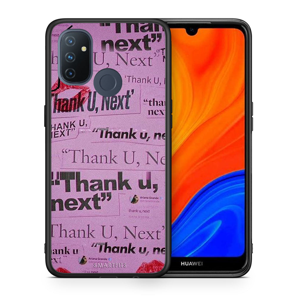 Θήκη Αγίου Βαλεντίνου OnePlus Nord N100 Thank You Next από τη Smartfits με σχέδιο στο πίσω μέρος και μαύρο περίβλημα | OnePlus Nord N100 Thank You Next case with colorful back and black bezels