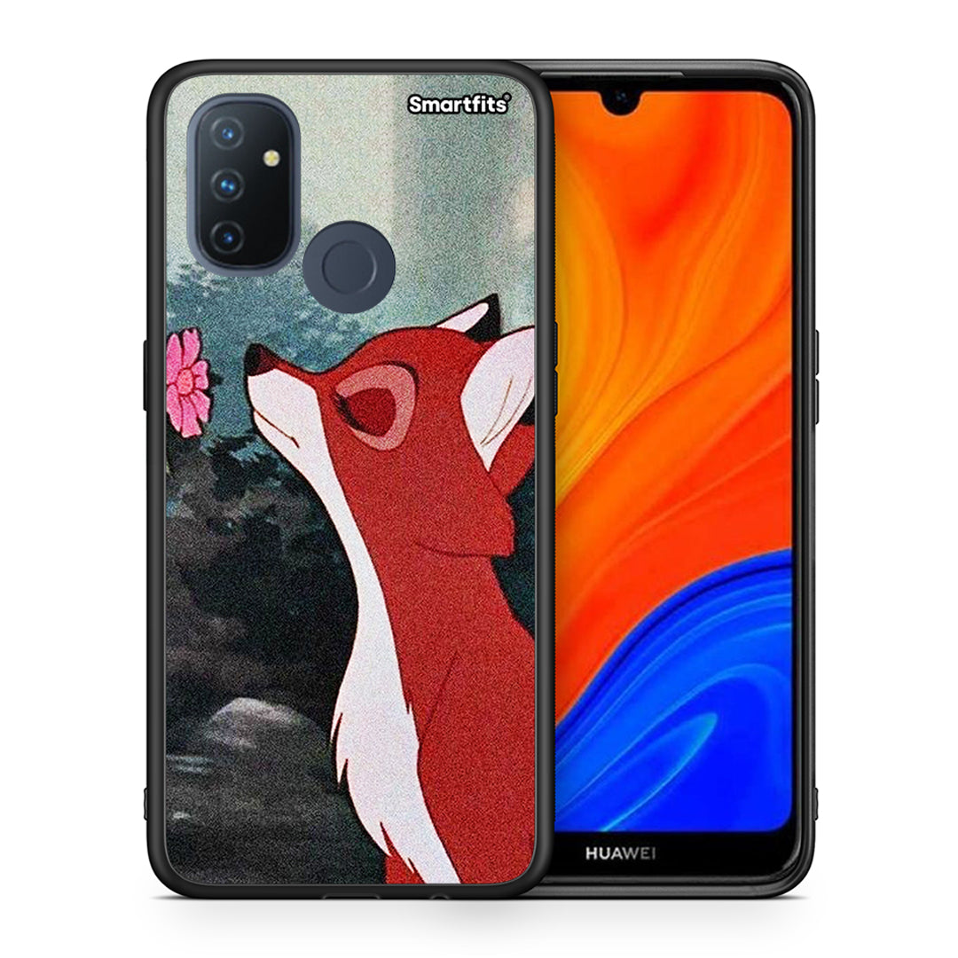 Θήκη OnePlus Nord N100 Tod And Vixey Love 2 από τη Smartfits με σχέδιο στο πίσω μέρος και μαύρο περίβλημα | OnePlus Nord N100 Tod And Vixey Love 2 case with colorful back and black bezels
