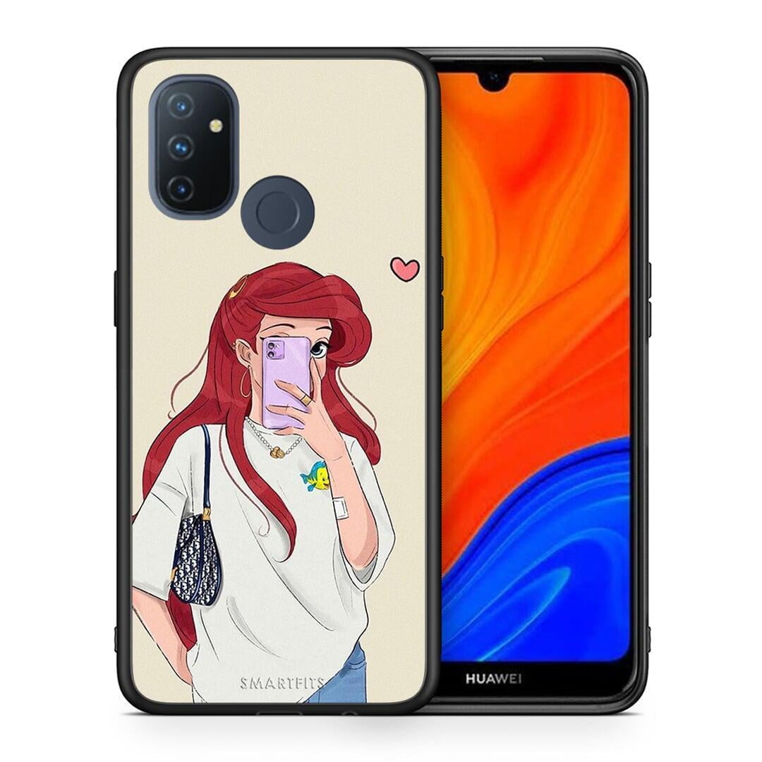 Θήκη OnePlus Nord N100 Walking Mermaid από τη Smartfits με σχέδιο στο πίσω μέρος και μαύρο περίβλημα | OnePlus Nord N100 Walking Mermaid case with colorful back and black bezels