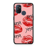 Thumbnail for OnePlus Nord N100 XOXO Lips θήκη από τη Smartfits με σχέδιο στο πίσω μέρος και μαύρο περίβλημα | Smartphone case with colorful back and black bezels by Smartfits