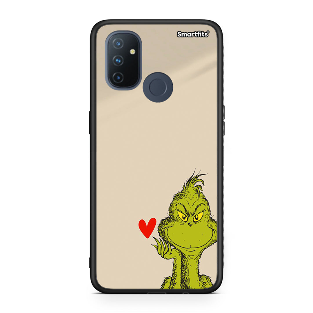 OnePlus Nord N100 Xmas Grinch θήκη από τη Smartfits με σχέδιο στο πίσω μέρος και μαύρο περίβλημα | Smartphone case with colorful back and black bezels by Smartfits