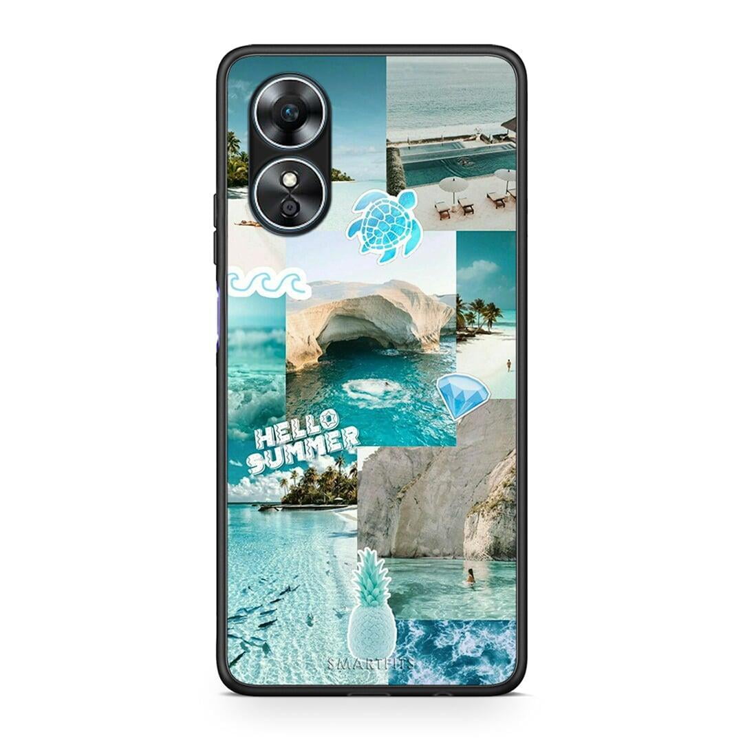 Θήκη Oppo A17 Aesthetic Summer από τη Smartfits με σχέδιο στο πίσω μέρος και μαύρο περίβλημα | Oppo A17 Aesthetic Summer Case with Colorful Back and Black Bezels