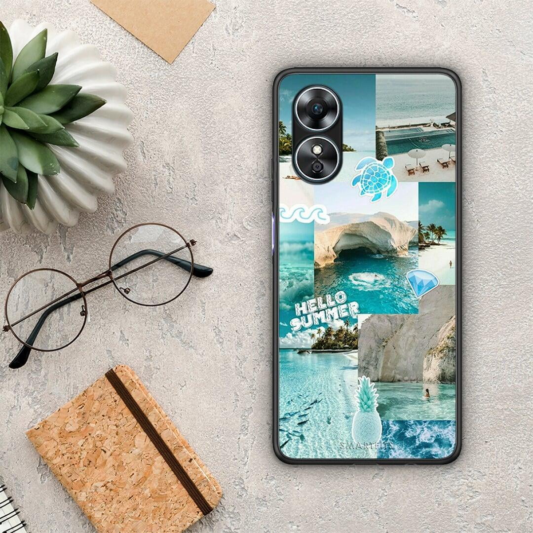 Θήκη Oppo A17 Aesthetic Summer από τη Smartfits με σχέδιο στο πίσω μέρος και μαύρο περίβλημα | Oppo A17 Aesthetic Summer Case with Colorful Back and Black Bezels