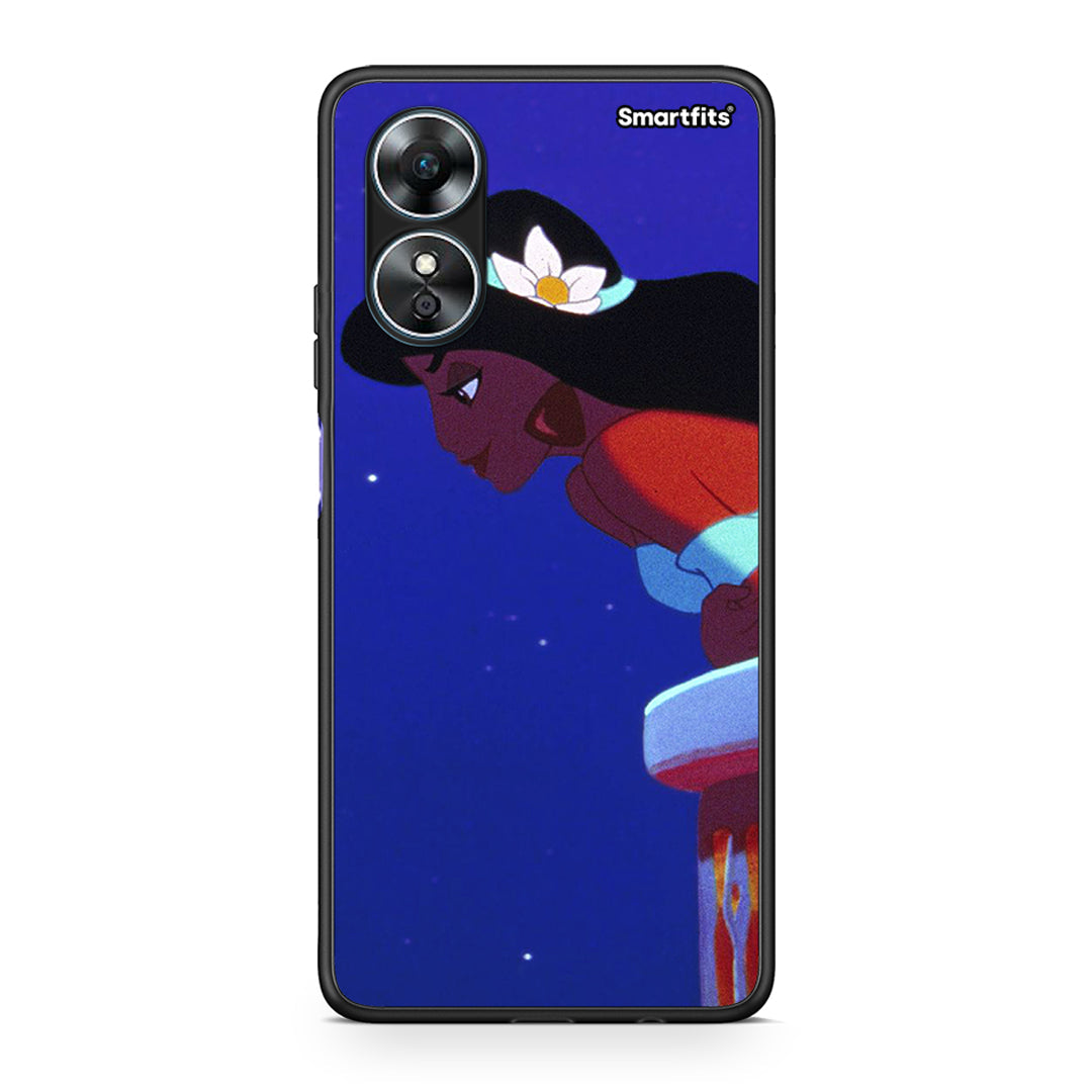 Θήκη Oppo A17 Alladin And Jasmine Love 2 από τη Smartfits με σχέδιο στο πίσω μέρος και μαύρο περίβλημα | Oppo A17 Alladin And Jasmine Love 2 Case with Colorful Back and Black Bezels