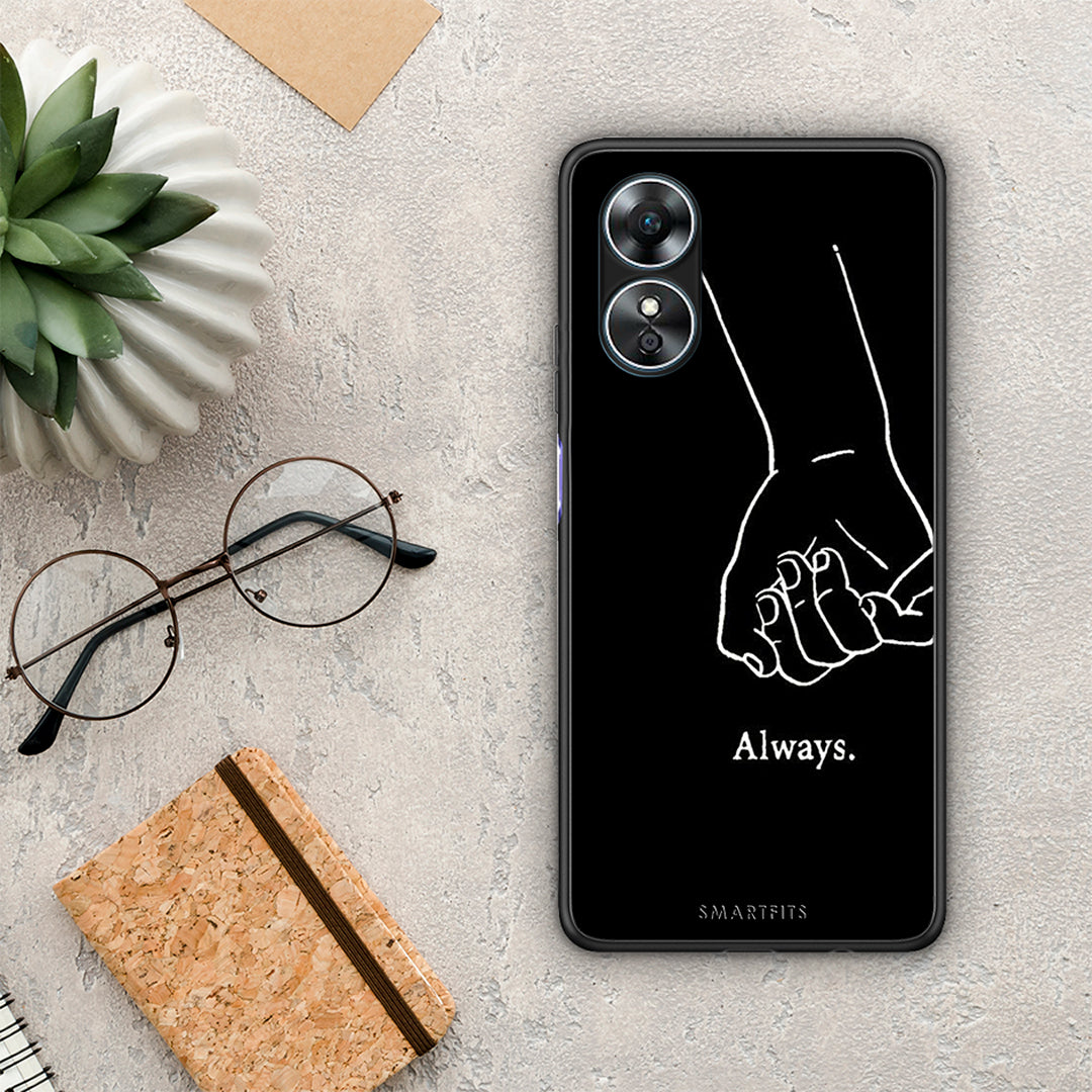 Θήκη Oppo A17 Always & Forever 1 από τη Smartfits με σχέδιο στο πίσω μέρος και μαύρο περίβλημα | Oppo A17 Always & Forever 1 Case with Colorful Back and Black Bezels