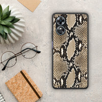 Thumbnail for Θήκη Oppo A17 Animal Fashion Snake από τη Smartfits με σχέδιο στο πίσω μέρος και μαύρο περίβλημα | Oppo A17 Animal Fashion Snake Case with Colorful Back and Black Bezels