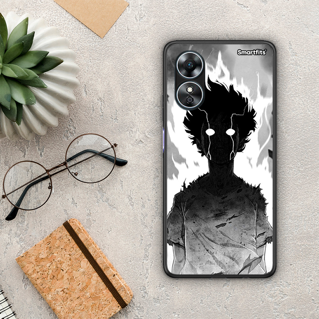 Θήκη Oppo A17 Anime Boy από τη Smartfits με σχέδιο στο πίσω μέρος και μαύρο περίβλημα | Oppo A17 Anime Boy Case with Colorful Back and Black Bezels