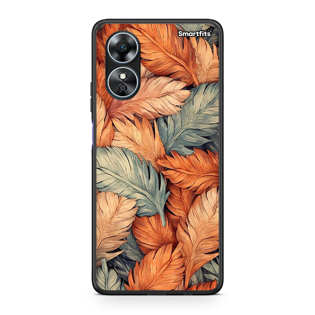 Θήκη Oppo A17 Autumn Leaves από τη Smartfits με σχέδιο στο πίσω μέρος και μαύρο περίβλημα | Oppo A17 Autumn Leaves Case with Colorful Back and Black Bezels