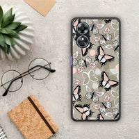 Thumbnail for Θήκη Oppo A17 Boho Butterflies από τη Smartfits με σχέδιο στο πίσω μέρος και μαύρο περίβλημα | Oppo A17 Boho Butterflies Case with Colorful Back and Black Bezels