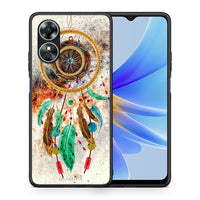 Thumbnail for Θήκη Oppo A17 Boho DreamCatcher από τη Smartfits με σχέδιο στο πίσω μέρος και μαύρο περίβλημα | Oppo A17 Boho DreamCatcher Case with Colorful Back and Black Bezels