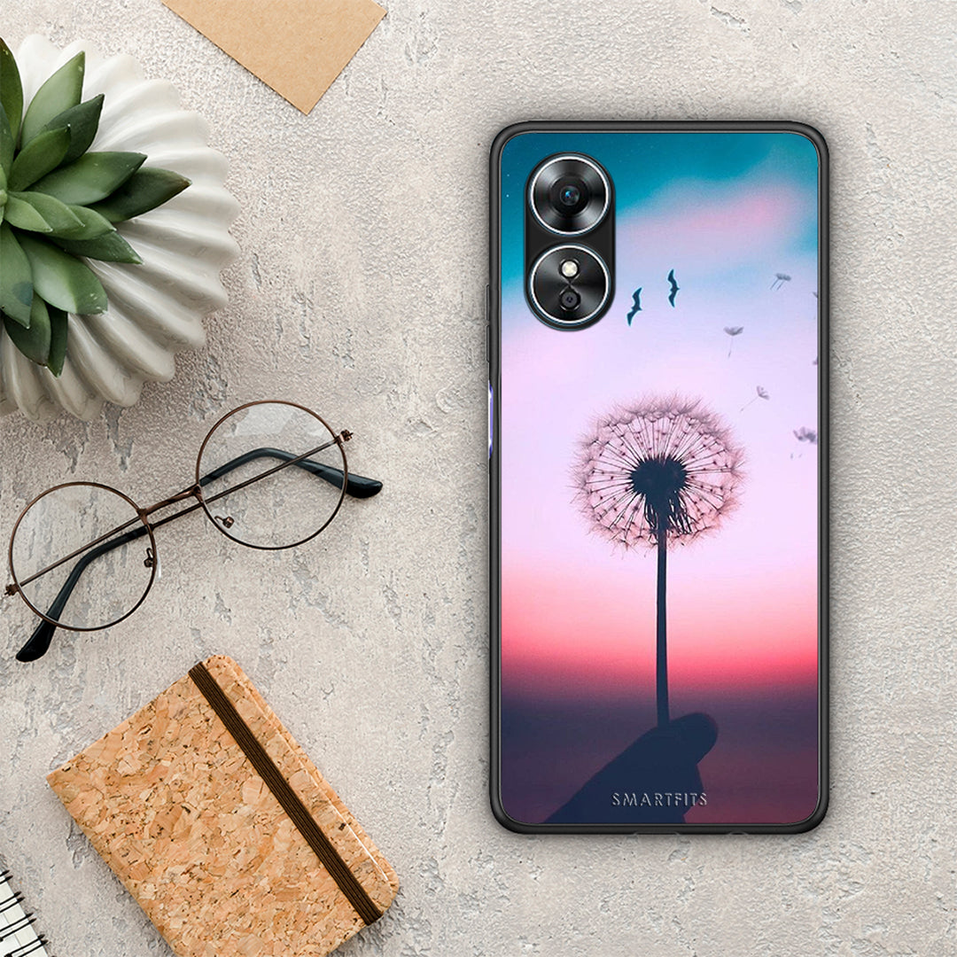 Θήκη Oppo A17 Boho Wish από τη Smartfits με σχέδιο στο πίσω μέρος και μαύρο περίβλημα | Oppo A17 Boho Wish Case with Colorful Back and Black Bezels