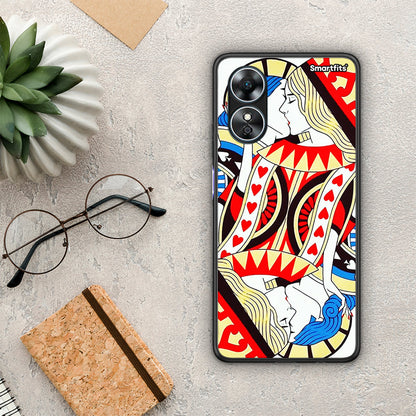 Θήκη Oppo A17 Card Love από τη Smartfits με σχέδιο στο πίσω μέρος και μαύρο περίβλημα | Oppo A17 Card Love Case with Colorful Back and Black Bezels