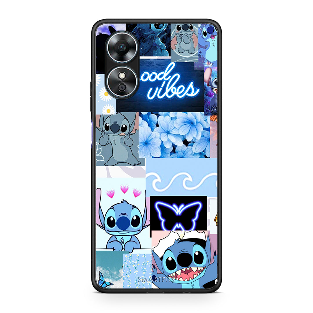 Θήκη Oppo A17 Collage Good Vibes από τη Smartfits με σχέδιο στο πίσω μέρος και μαύρο περίβλημα | Oppo A17 Collage Good Vibes Case with Colorful Back and Black Bezels