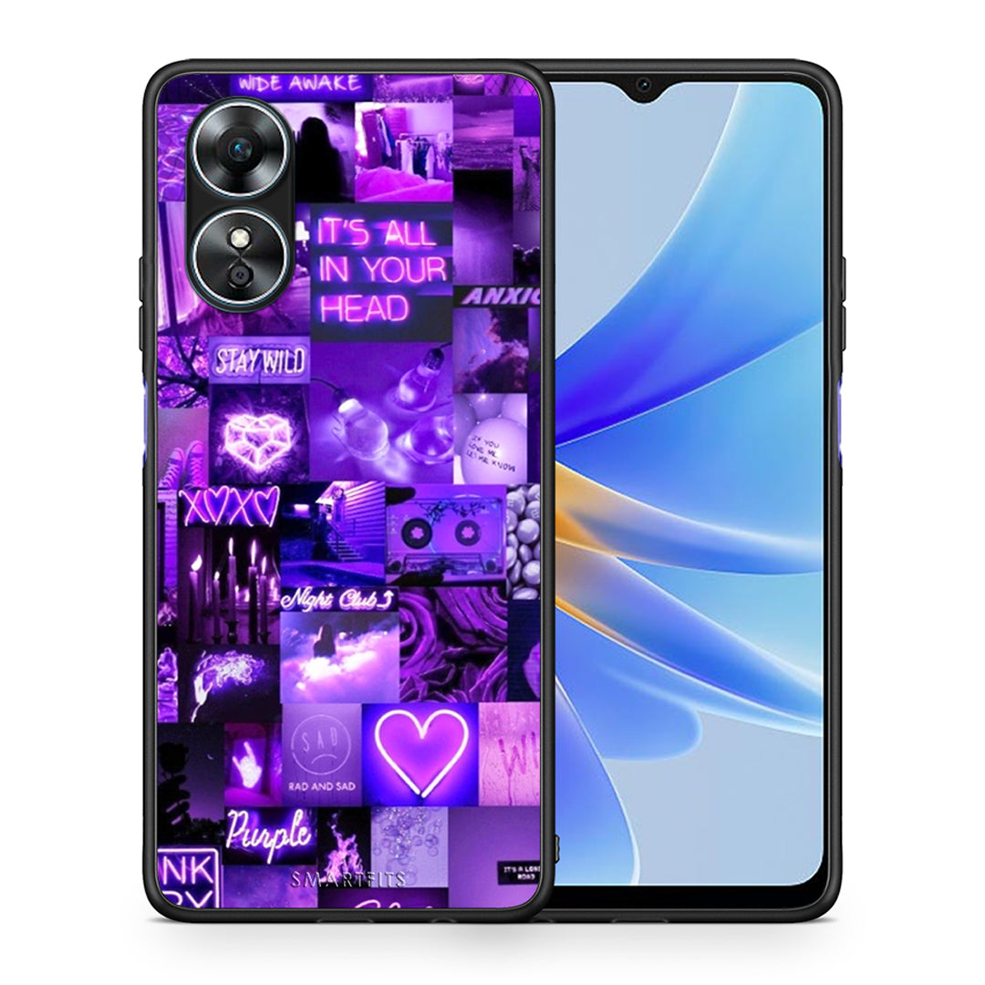 Θήκη Oppo A17 Collage Stay Wild από τη Smartfits με σχέδιο στο πίσω μέρος και μαύρο περίβλημα | Oppo A17 Collage Stay Wild Case with Colorful Back and Black Bezels