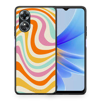 Thumbnail for Θήκη Oppo A17 Colourful Waves από τη Smartfits με σχέδιο στο πίσω μέρος και μαύρο περίβλημα | Oppo A17 Colourful Waves Case with Colorful Back and Black Bezels