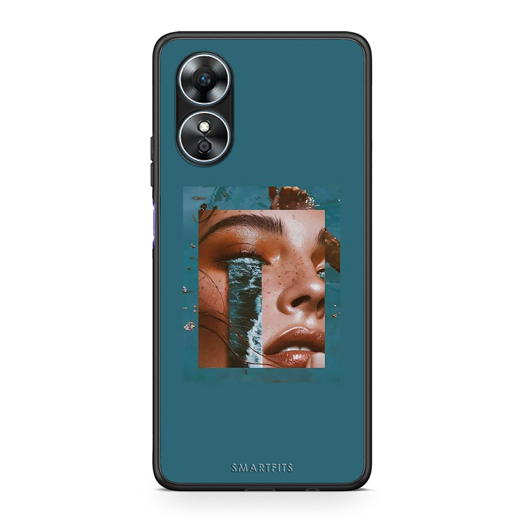 Θήκη Oppo A17 Cry An Ocean από τη Smartfits με σχέδιο στο πίσω μέρος και μαύρο περίβλημα | Oppo A17 Cry An Ocean Case with Colorful Back and Black Bezels
