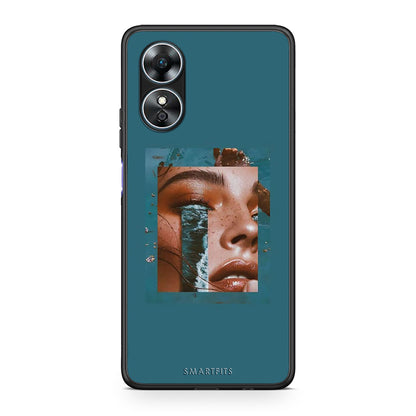 Θήκη Oppo A17 Cry An Ocean από τη Smartfits με σχέδιο στο πίσω μέρος και μαύρο περίβλημα | Oppo A17 Cry An Ocean Case with Colorful Back and Black Bezels