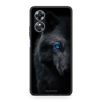 Thumbnail for Θήκη Oppo A17 Dark Wolf από τη Smartfits με σχέδιο στο πίσω μέρος και μαύρο περίβλημα | Oppo A17 Dark Wolf Case with Colorful Back and Black Bezels