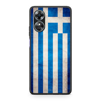 Thumbnail for Θήκη Oppo A17 Flag Greek από τη Smartfits με σχέδιο στο πίσω μέρος και μαύρο περίβλημα | Oppo A17 Flag Greek Case with Colorful Back and Black Bezels