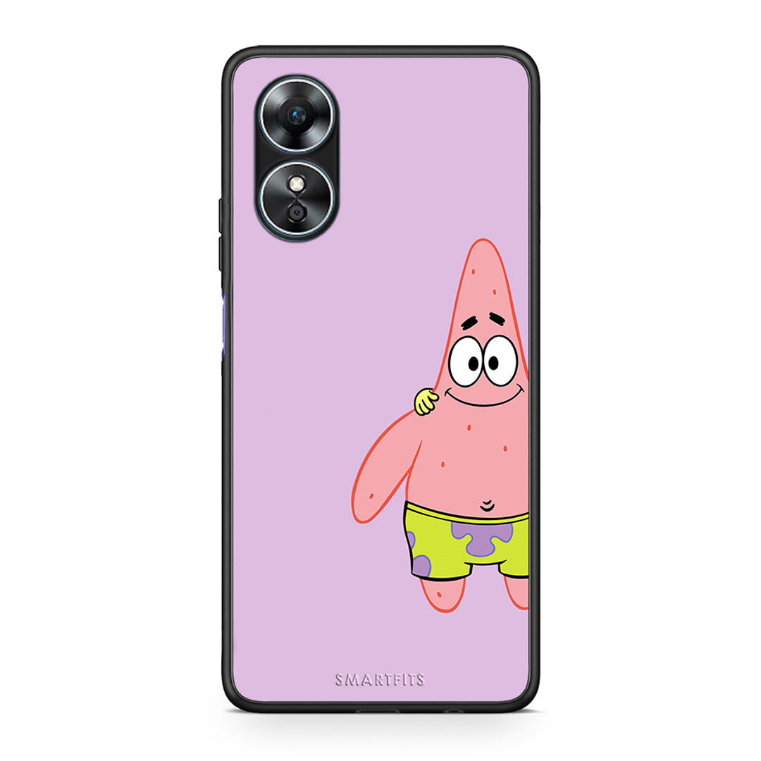 Θήκη Oppo A17 Friends Patrick από τη Smartfits με σχέδιο στο πίσω μέρος και μαύρο περίβλημα | Oppo A17 Friends Patrick Case with Colorful Back and Black Bezels