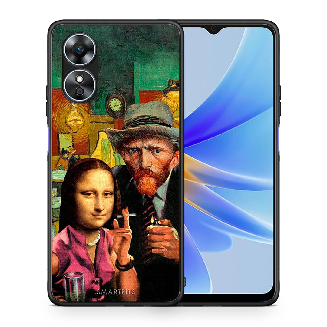 Θήκη Oppo A17 Funny Art από τη Smartfits με σχέδιο στο πίσω μέρος και μαύρο περίβλημα | Oppo A17 Funny Art Case with Colorful Back and Black Bezels