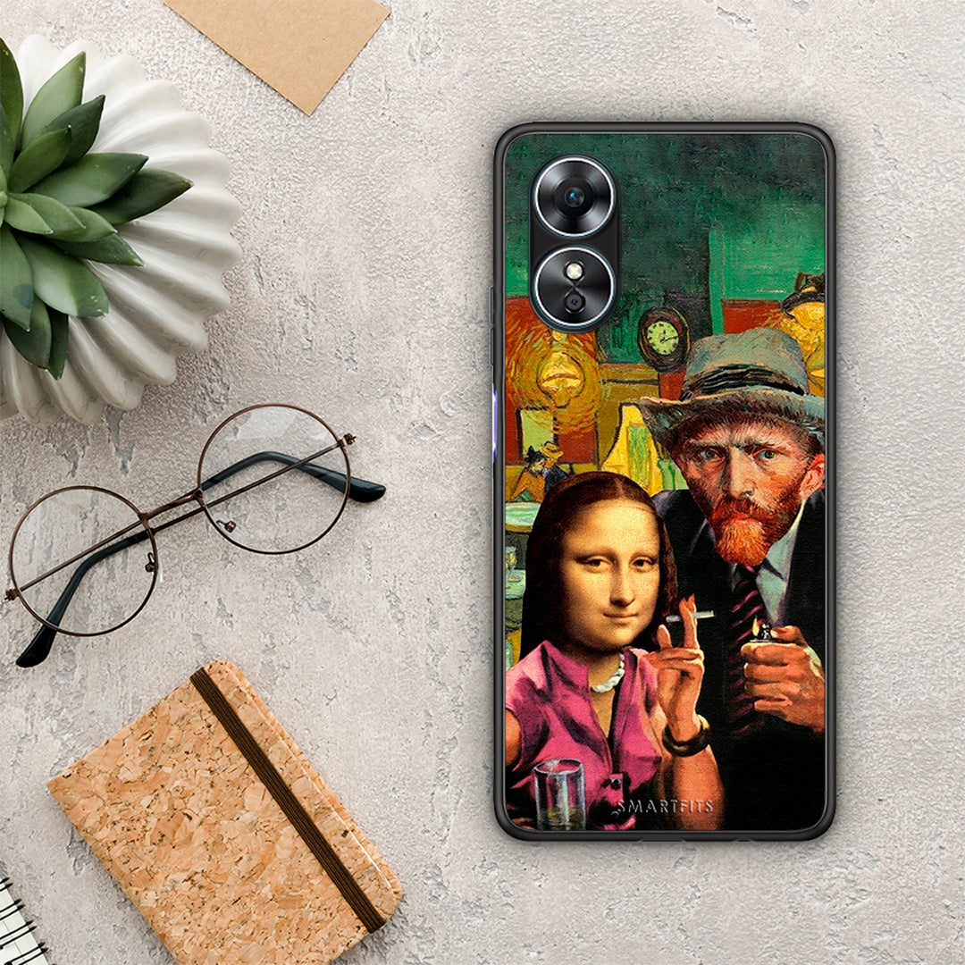 Θήκη Oppo A17 Funny Art από τη Smartfits με σχέδιο στο πίσω μέρος και μαύρο περίβλημα | Oppo A17 Funny Art Case with Colorful Back and Black Bezels