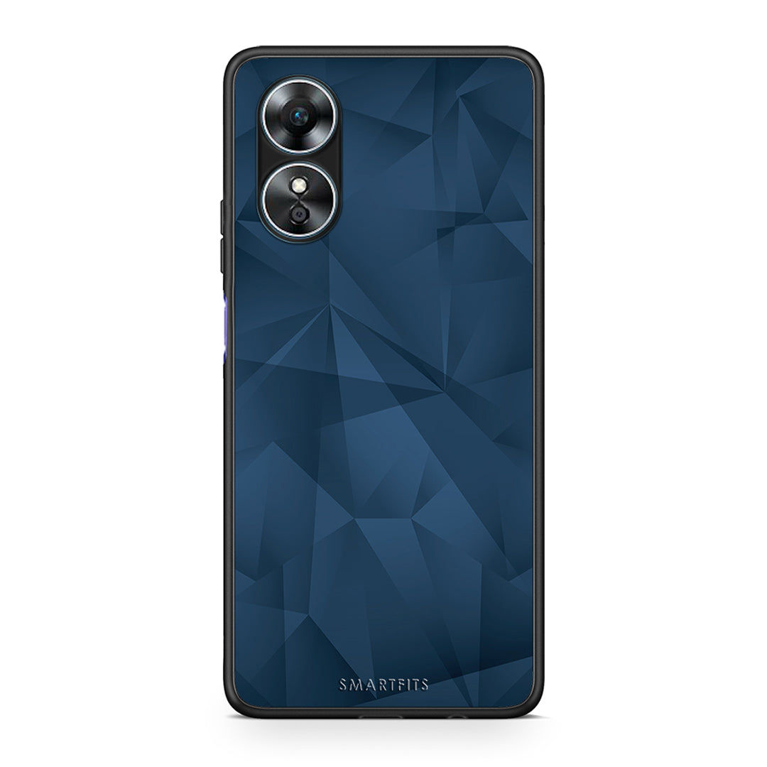 Θήκη Oppo A17 Geometric Blue Abstract από τη Smartfits με σχέδιο στο πίσω μέρος και μαύρο περίβλημα | Oppo A17 Geometric Blue Abstract Case with Colorful Back and Black Bezels