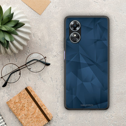 Θήκη Oppo A17 Geometric Blue Abstract από τη Smartfits με σχέδιο στο πίσω μέρος και μαύρο περίβλημα | Oppo A17 Geometric Blue Abstract Case with Colorful Back and Black Bezels