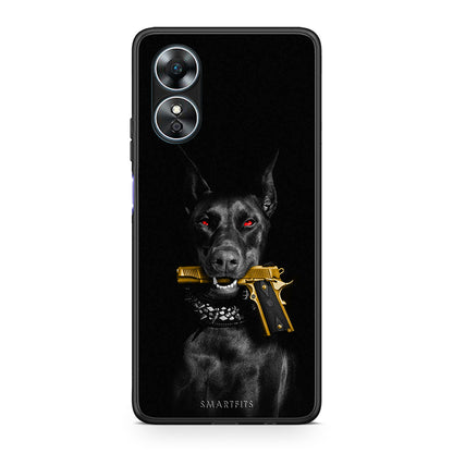 Θήκη Oppo A17 Golden Gun από τη Smartfits με σχέδιο στο πίσω μέρος και μαύρο περίβλημα | Oppo A17 Golden Gun Case with Colorful Back and Black Bezels