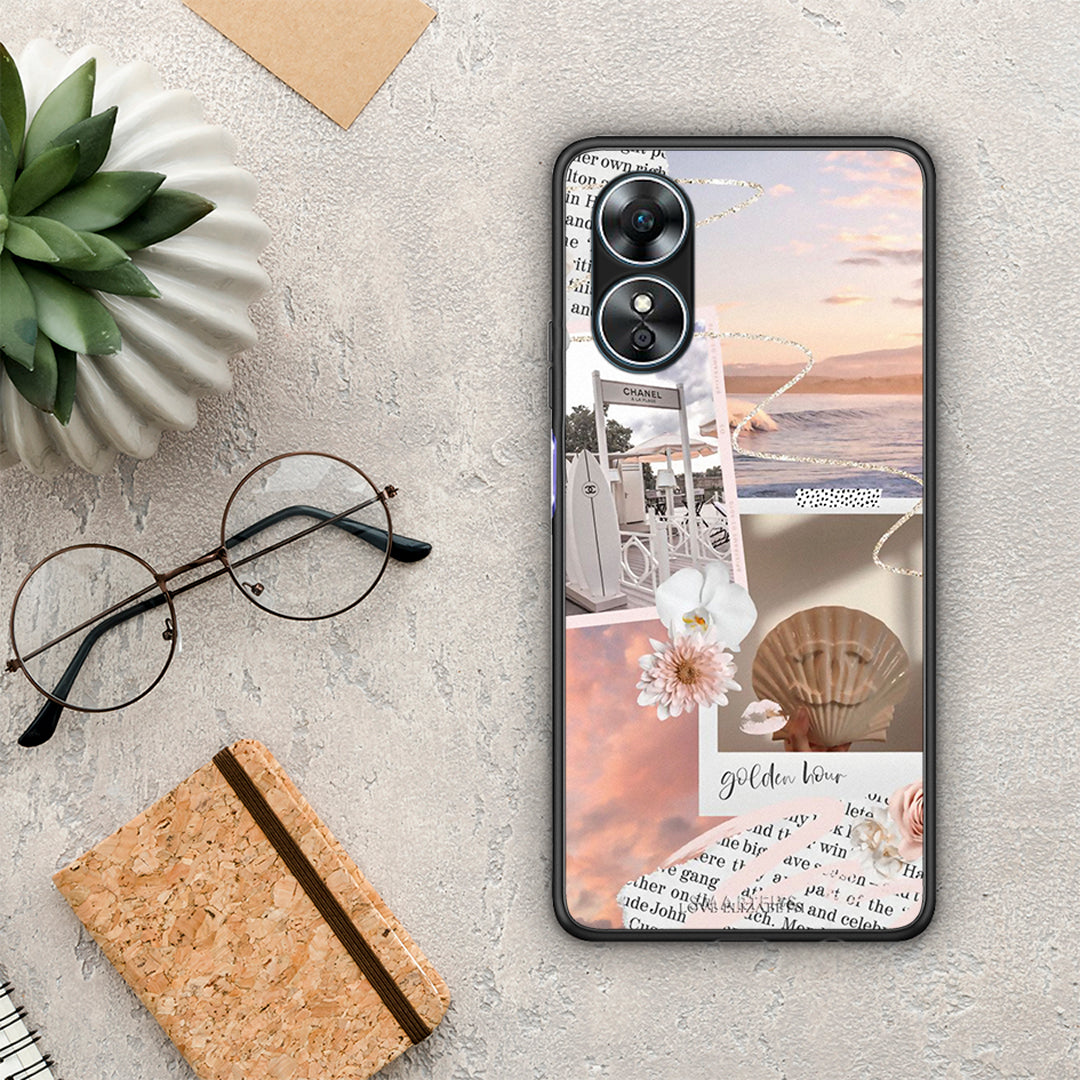 Θήκη Oppo A17 Golden Hour από τη Smartfits με σχέδιο στο πίσω μέρος και μαύρο περίβλημα | Oppo A17 Golden Hour Case with Colorful Back and Black Bezels