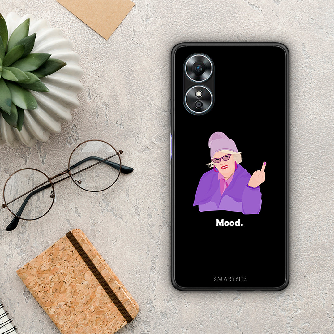 Θήκη Oppo A17 Grandma Mood Black από τη Smartfits με σχέδιο στο πίσω μέρος και μαύρο περίβλημα | Oppo A17 Grandma Mood Black Case with Colorful Back and Black Bezels